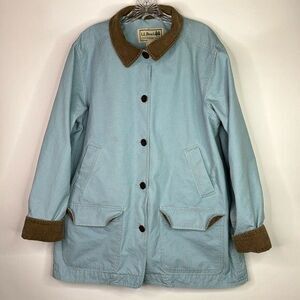 Vintage L.L. Bean Baby Blue Cotton Barn Chore Coat Jacket XL